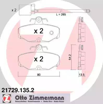 Zimmermann 21729.135.2 - Set placute frana,frana disc aaoparts.ro