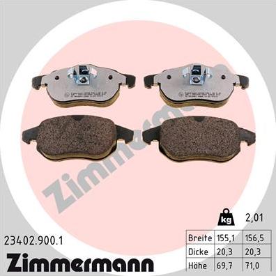 Zimmermann 23402.900.1 - Set placute frana,frana disc aaoparts.ro