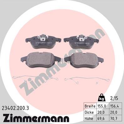 Zimmermann 23402.200.3 - Set placute frana,frana disc aaoparts.ro