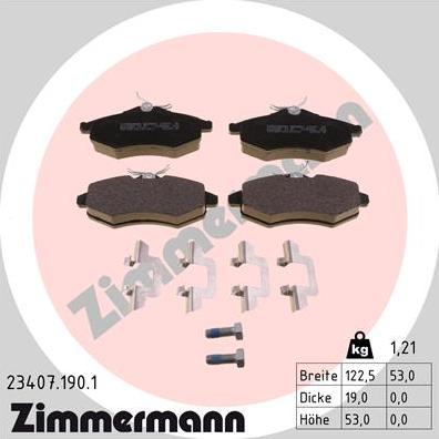 Zimmermann 23407.190.1 - Set placute frana,frana disc aaoparts.ro