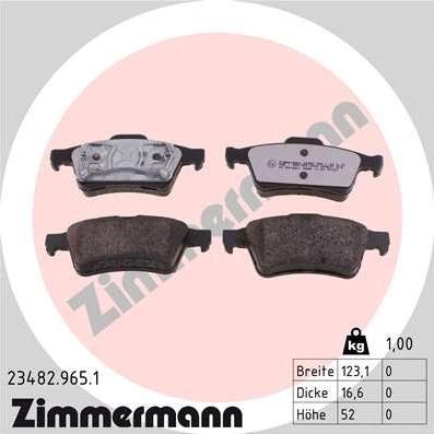 Zimmermann 23482.965.1 - Set placute frana,frana disc aaoparts.ro