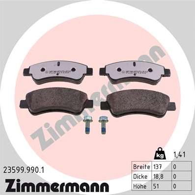 Zimmermann 23599.990.1 - Set placute frana,frana disc aaoparts.ro