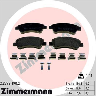 Zimmermann 23599.190.2 - Set placute frana,frana disc aaoparts.ro