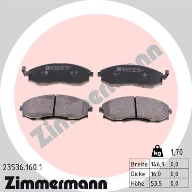 Zimmermann 23536.160.1 - Set placute frana,frana disc aaoparts.ro