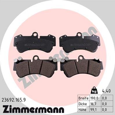 Zimmermann 23692.165.9 - Set placute frana,frana disc aaoparts.ro