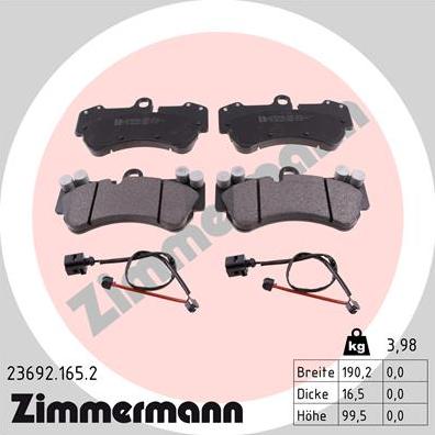 Zimmermann 23692.165.2 - Set placute frana,frana disc aaoparts.ro
