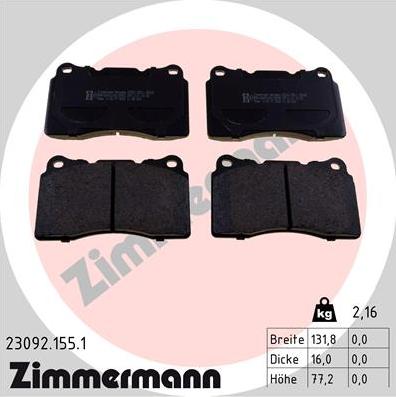 Zimmermann 23092.155.1 - Set placute frana,frana disc aaoparts.ro