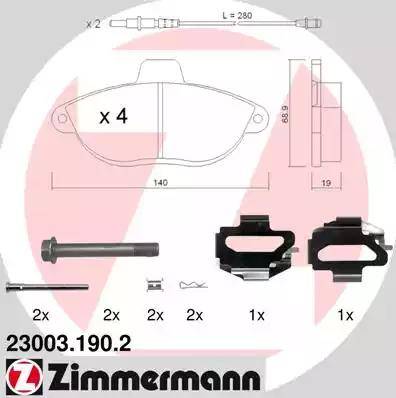 Zimmermann 23003.190.2 - Set placute frana,frana disc aaoparts.ro