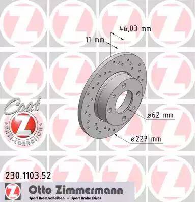 Zimmermann 230.1103.52 - Disc frana aaoparts.ro