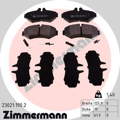Zimmermann 23021.190.2 - Set placute frana,frana disc aaoparts.ro