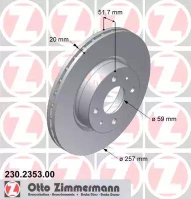 Zimmermann 230.2353.00 - Disc frana aaoparts.ro