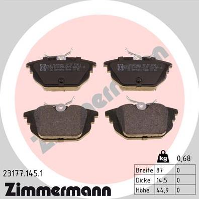 Zimmermann 23177.145.1 - Set placute frana,frana disc aaoparts.ro