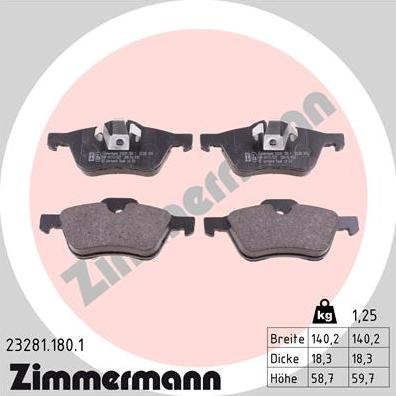 Zimmermann 23281.180.1 - Set placute frana,frana disc aaoparts.ro