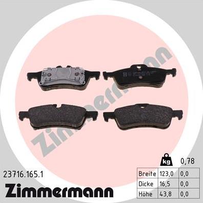 Zimmermann 23716.165.1 - Set placute frana,frana disc aaoparts.ro