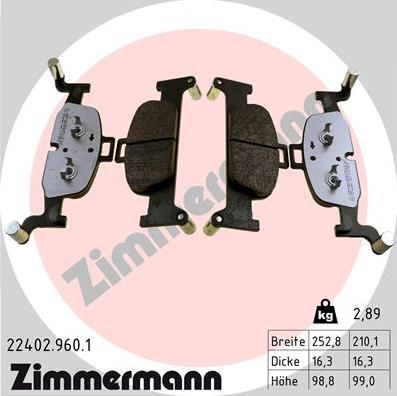 Zimmermann 22402.960.1 - Set placute frana,frana disc aaoparts.ro