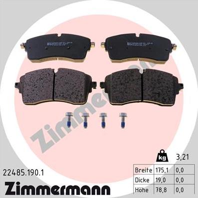 Zimmermann 22485.190.1 - Set placute frana,frana disc aaoparts.ro