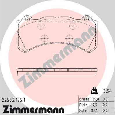 Zimmermann 22585.175.1 - Set placute frana,frana disc aaoparts.ro