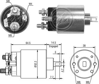 ZM ZM 4-485 - Solenoid, electromotor aaoparts.ro