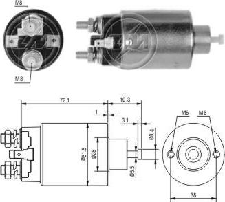 ZM ZM697 - Solenoid, electromotor aaoparts.ro