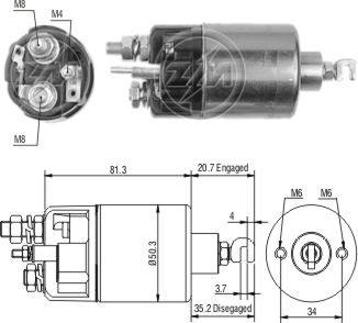 ZM ZM664 - Solenoid, electromotor aaoparts.ro