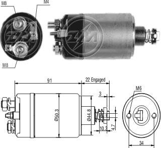 ZM ZM 627 - Solenoid, electromotor aaoparts.ro