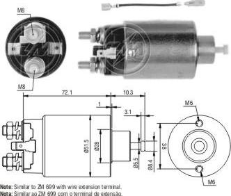 ZM ZM1699 - Solenoid, electromotor aaoparts.ro