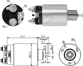 ZM ZM1865 - Solenoid, electromotor aaoparts.ro