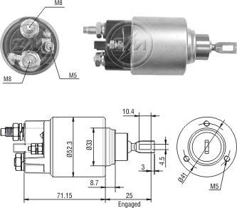 ZM ZM-376 - Solenoid, electromotor aaoparts.ro