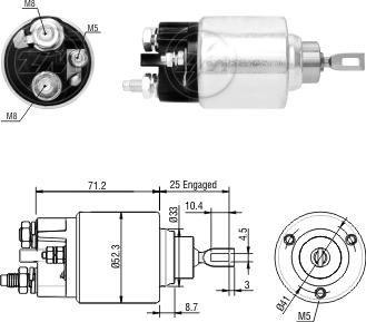 ZM ZM377 - Solenoid, electromotor aaoparts.ro