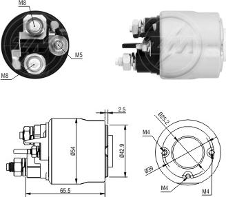 ZM ZM-2494 - Solenoid, electromotor aaoparts.ro