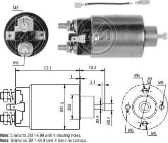 ZM ZM-2699 - Solenoid, electromotor aaoparts.ro