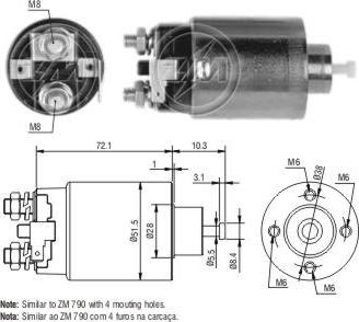 ZM ZM791 - Solenoid, electromotor aaoparts.ro