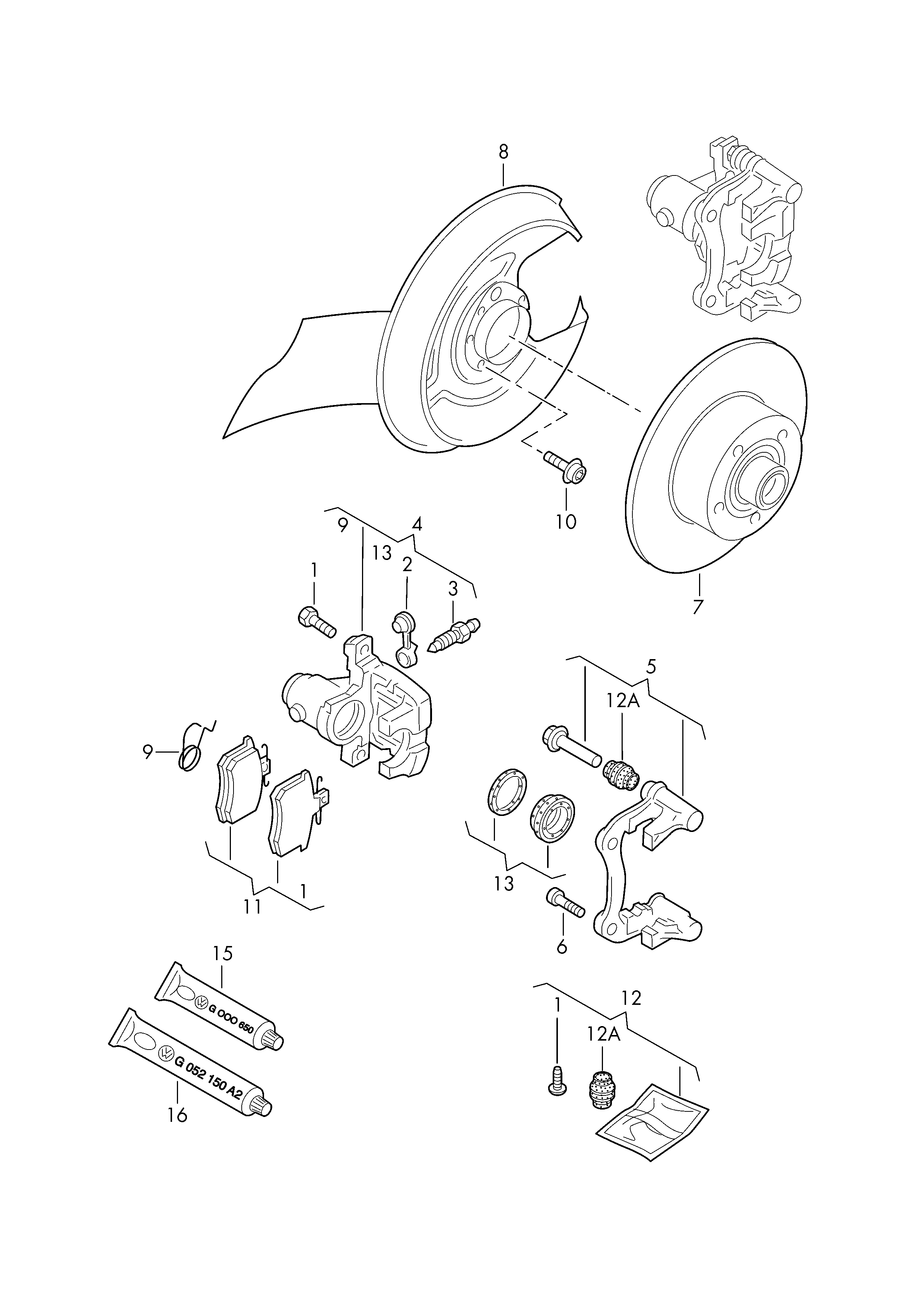 AUDI 8E0 698 451 K - Set placute frana,frana disc aaoparts.ro