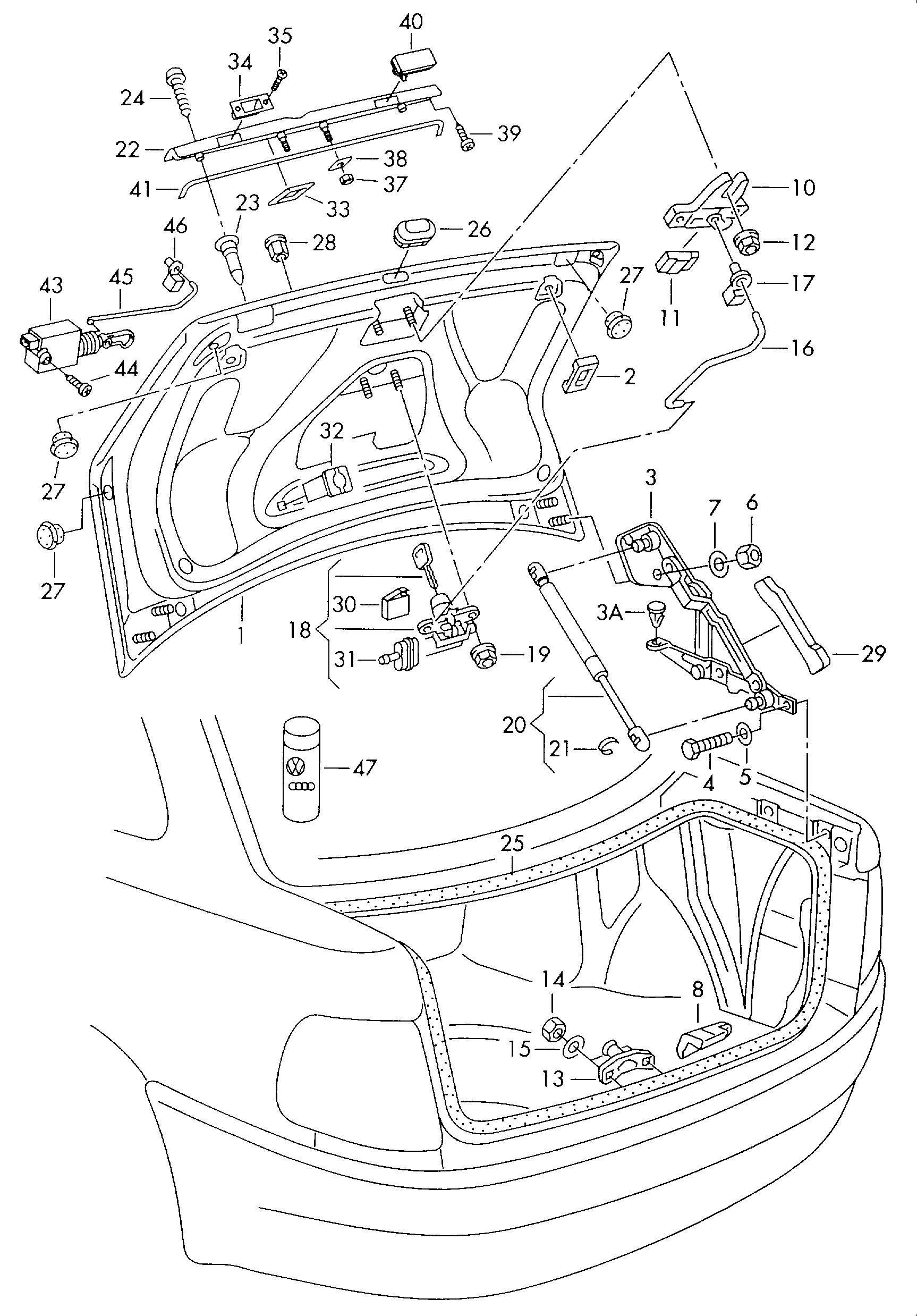 VAG 8D5 827 552F - Amortizor portbagaj aaoparts.ro