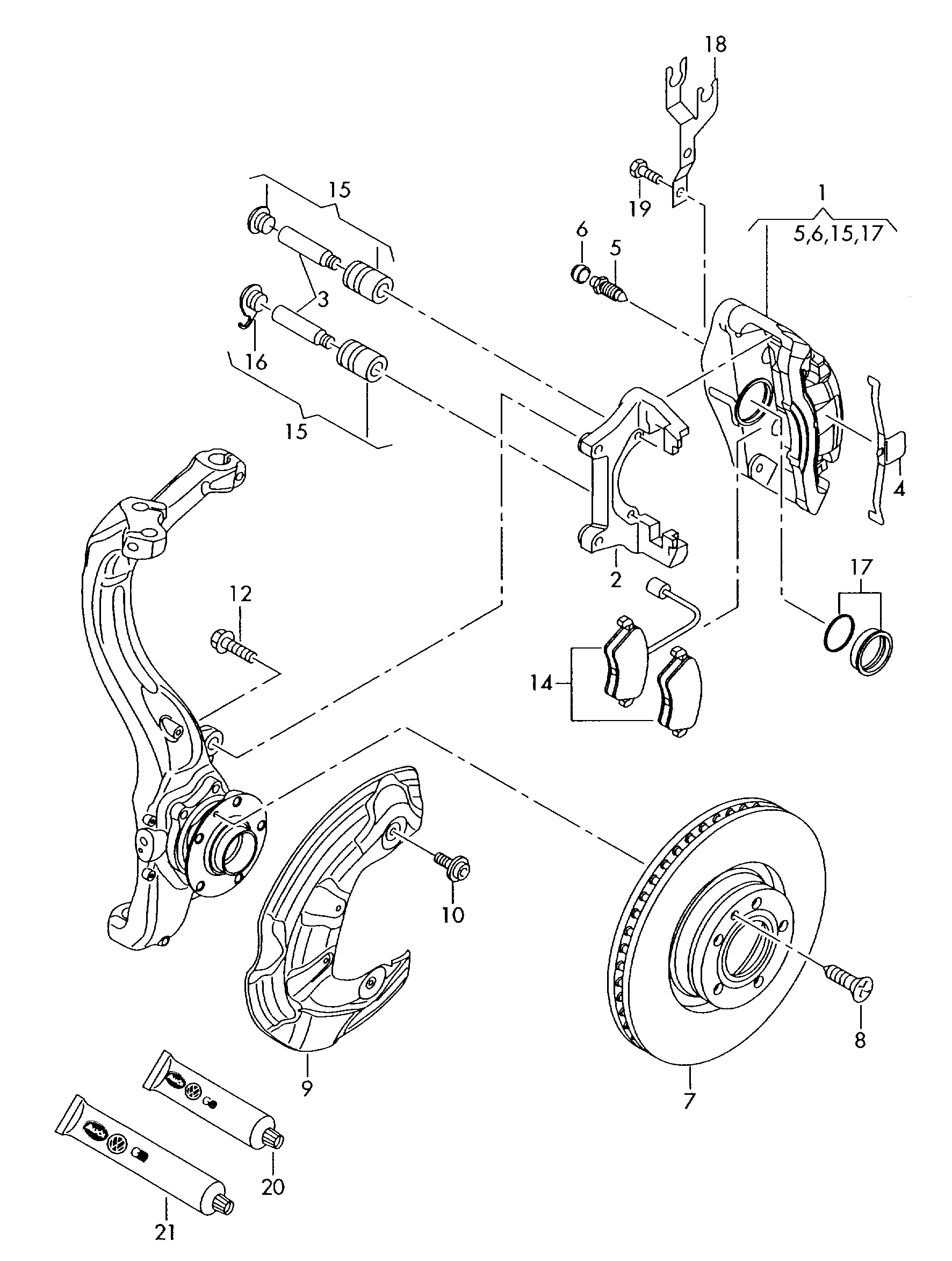 VAG 4F0 698 151 D - Set placute frana,frana disc aaoparts.ro