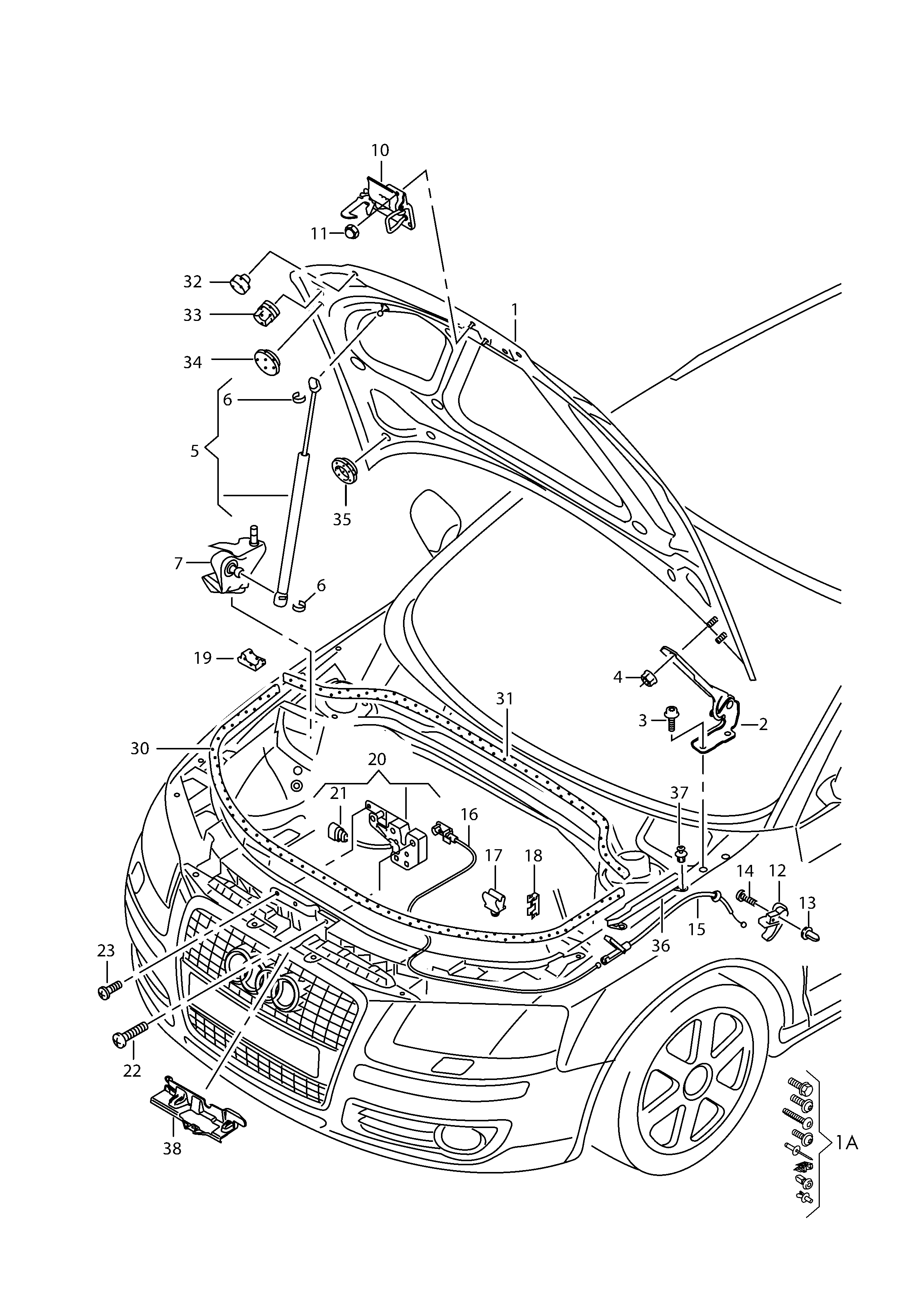 VAG 8P0 823 535C - Cablu, capota motor aaoparts.ro