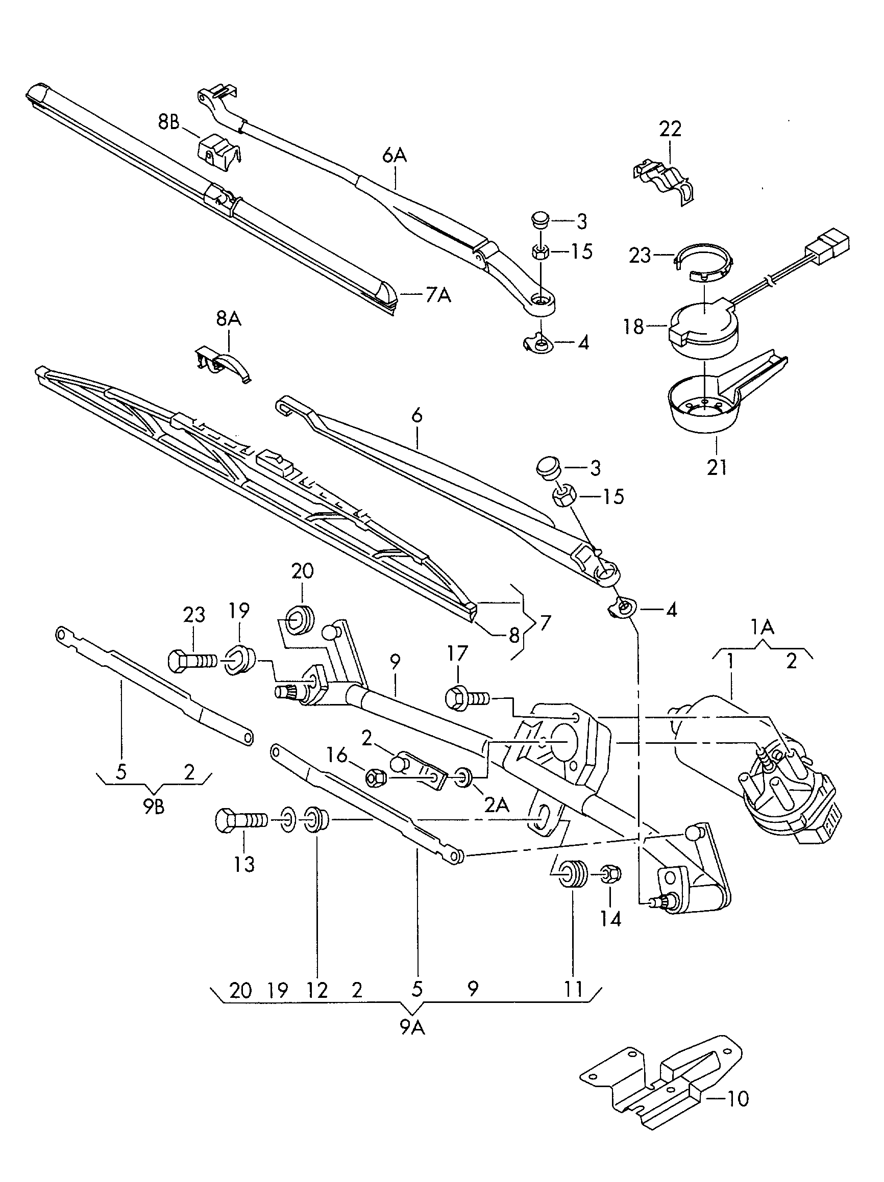 VAG 4B7 955 425 L - Lamela stergator aaoparts.ro