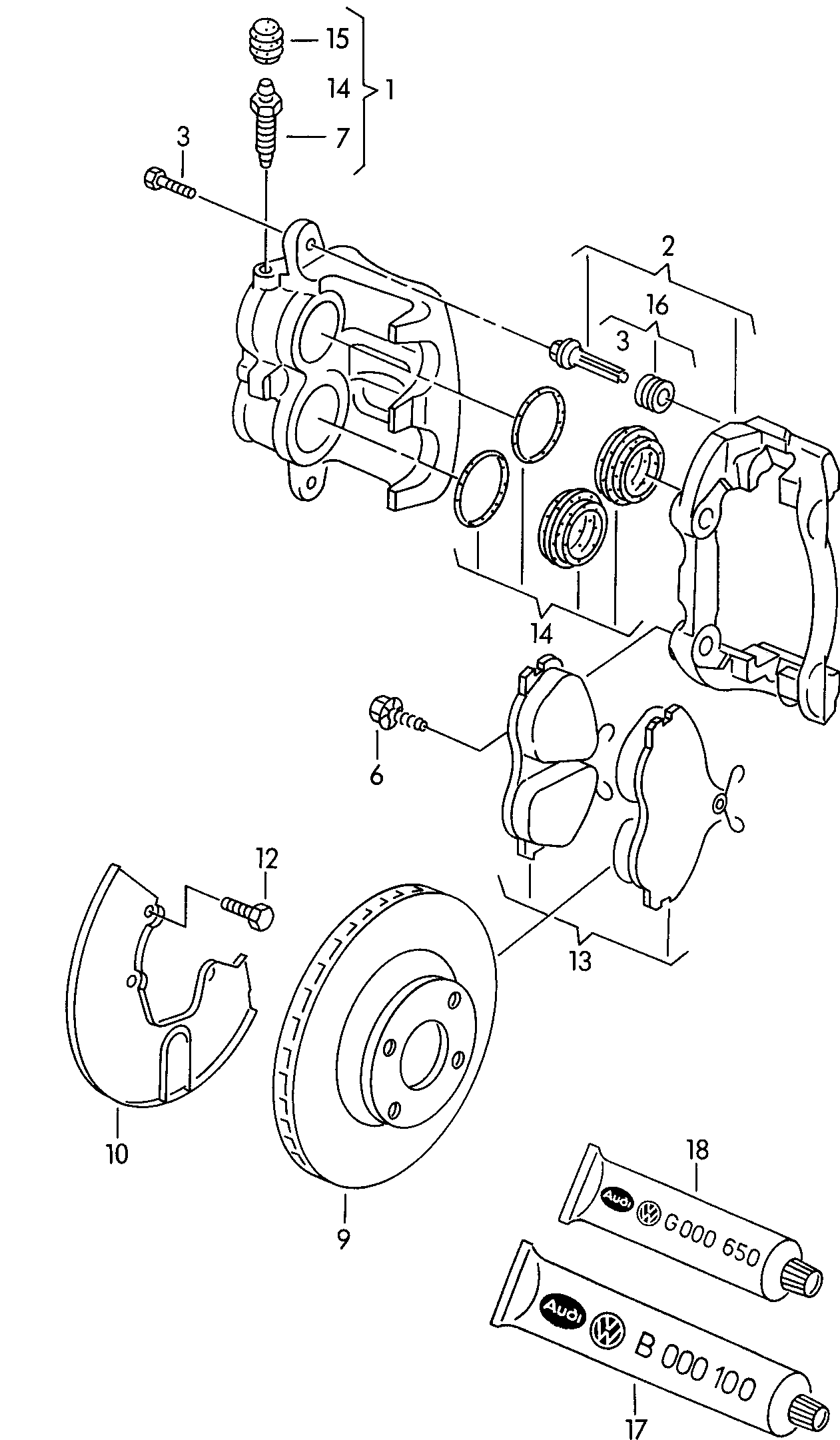 VAG 895 615 123A - Etrier frana aaoparts.ro