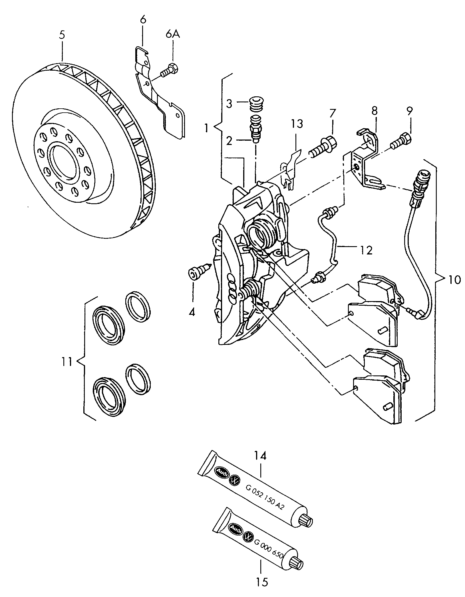 AUDI 4D0 698 151 E - Set placute frana,frana disc aaoparts.ro