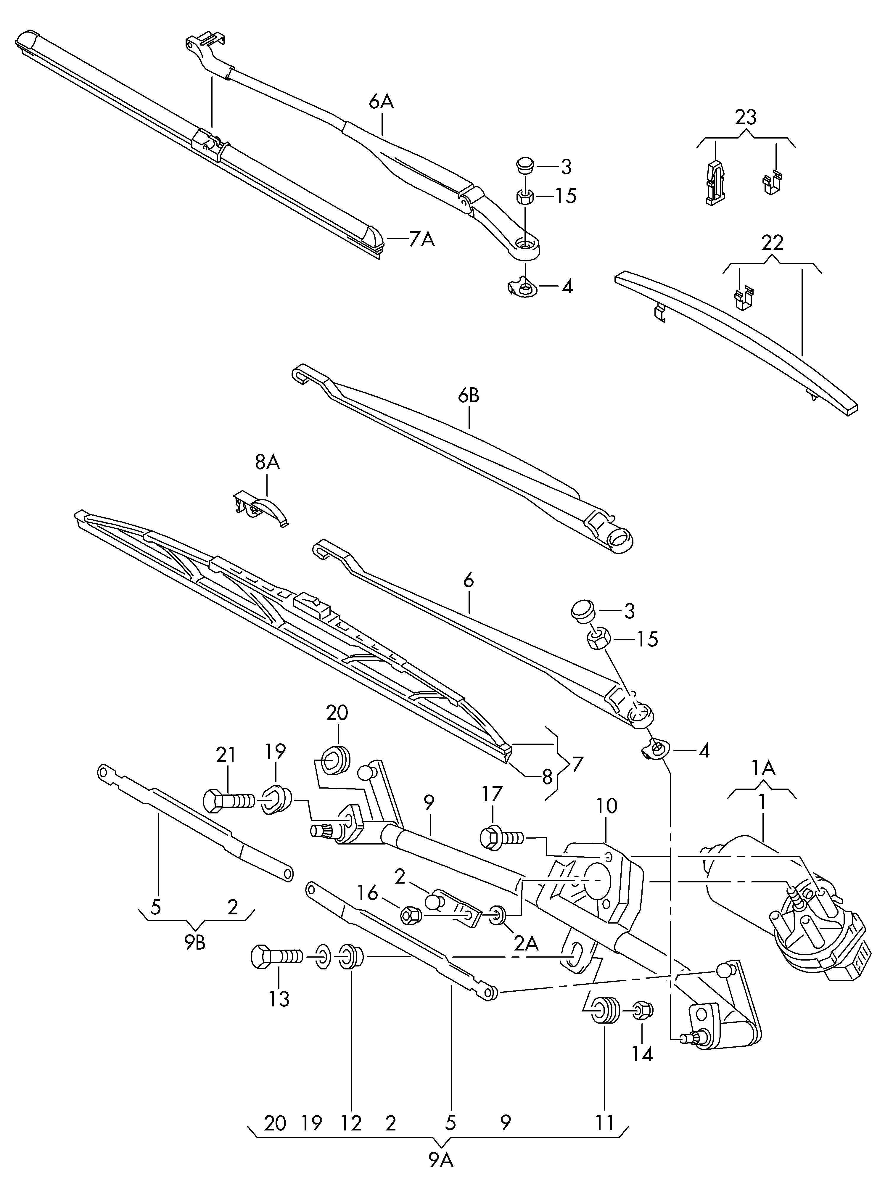 Seat 8E1 955 603 D - Legaturi stergator parbriz aaoparts.ro