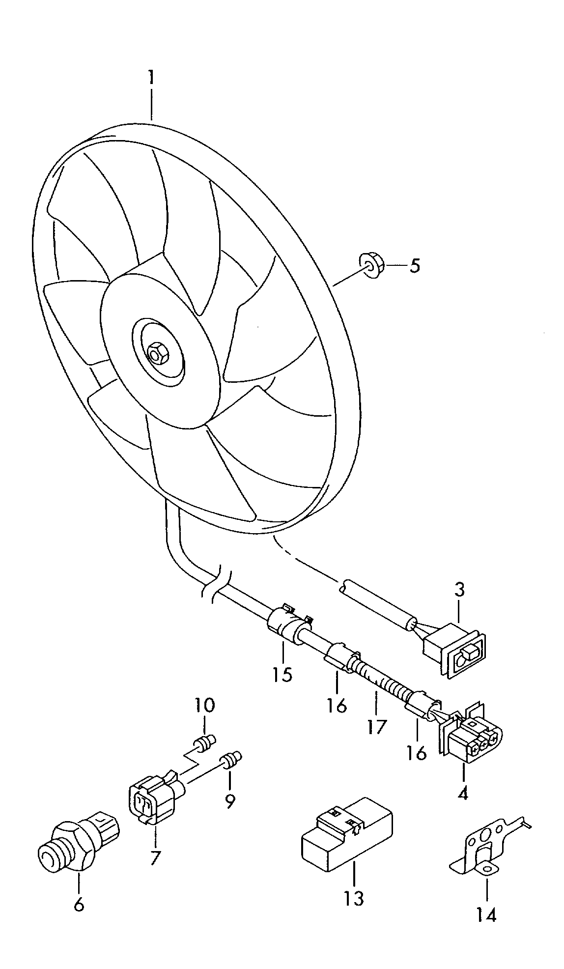 VAG 8D0 959 481 B - Comutator temperatura, ventilator radiator aaoparts.ro