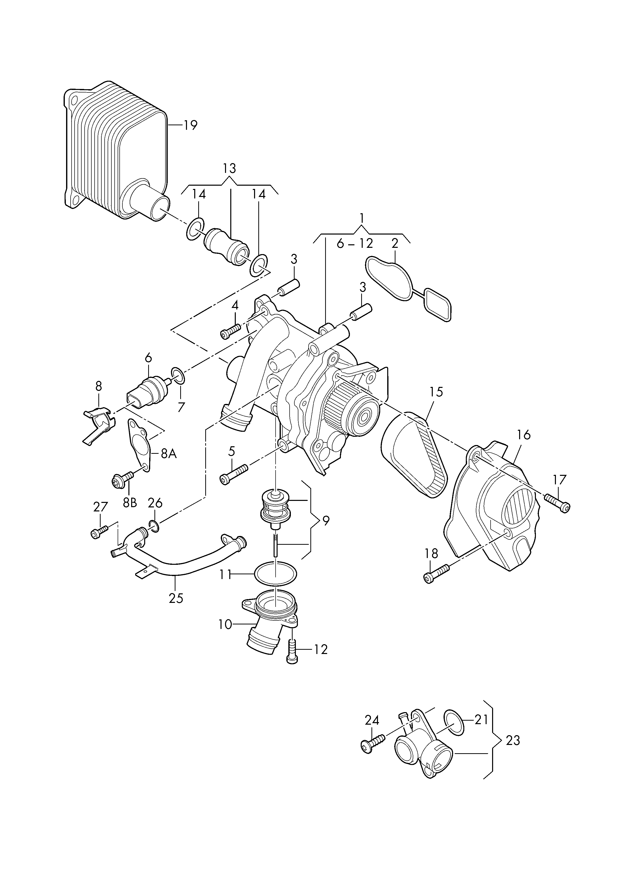 Seat 06J 121 119 - Garnitura, pompa de apa aaoparts.ro