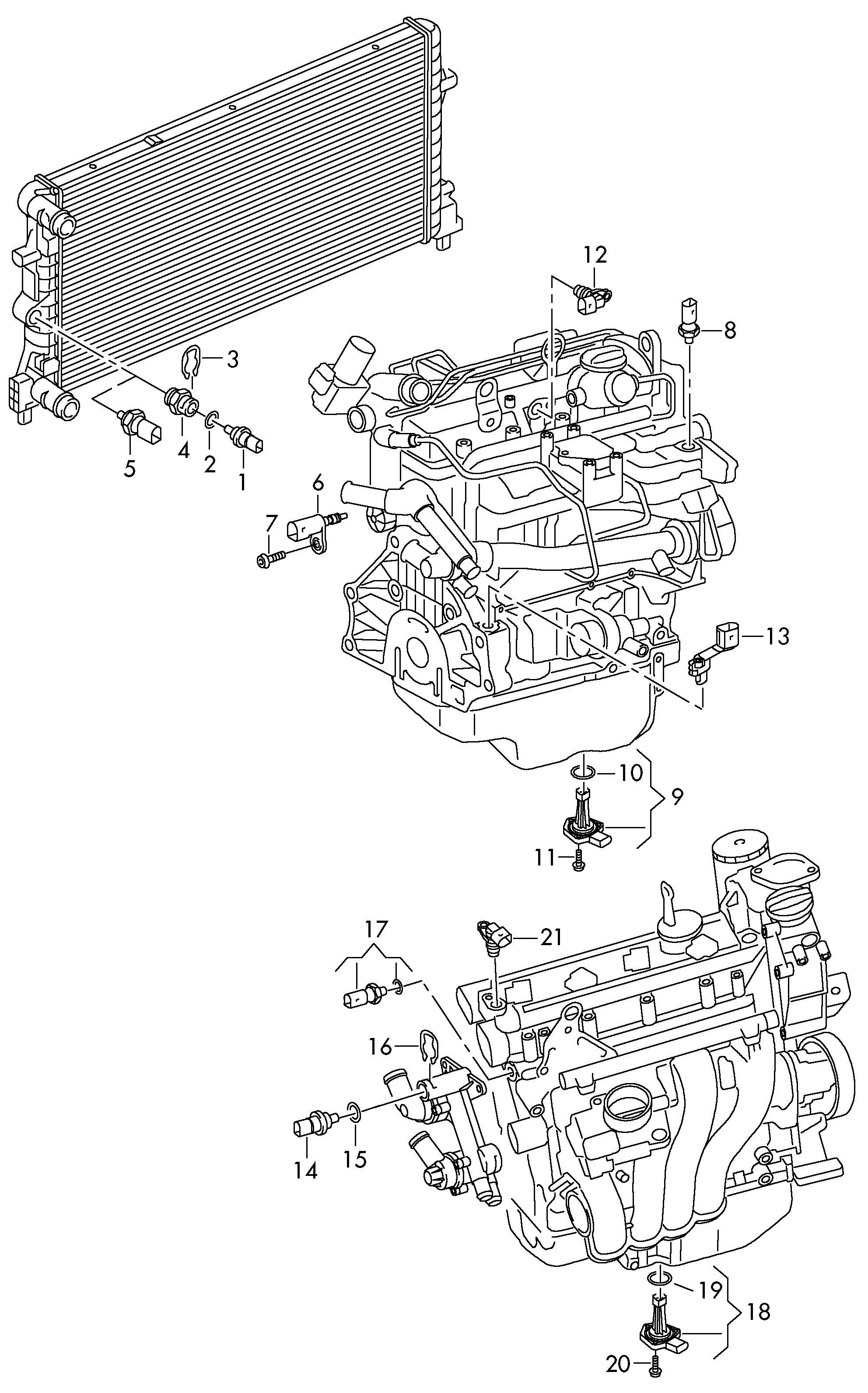 VAG 6R0 919 501 - Senzor,temperatura lichid de racire aaoparts.ro