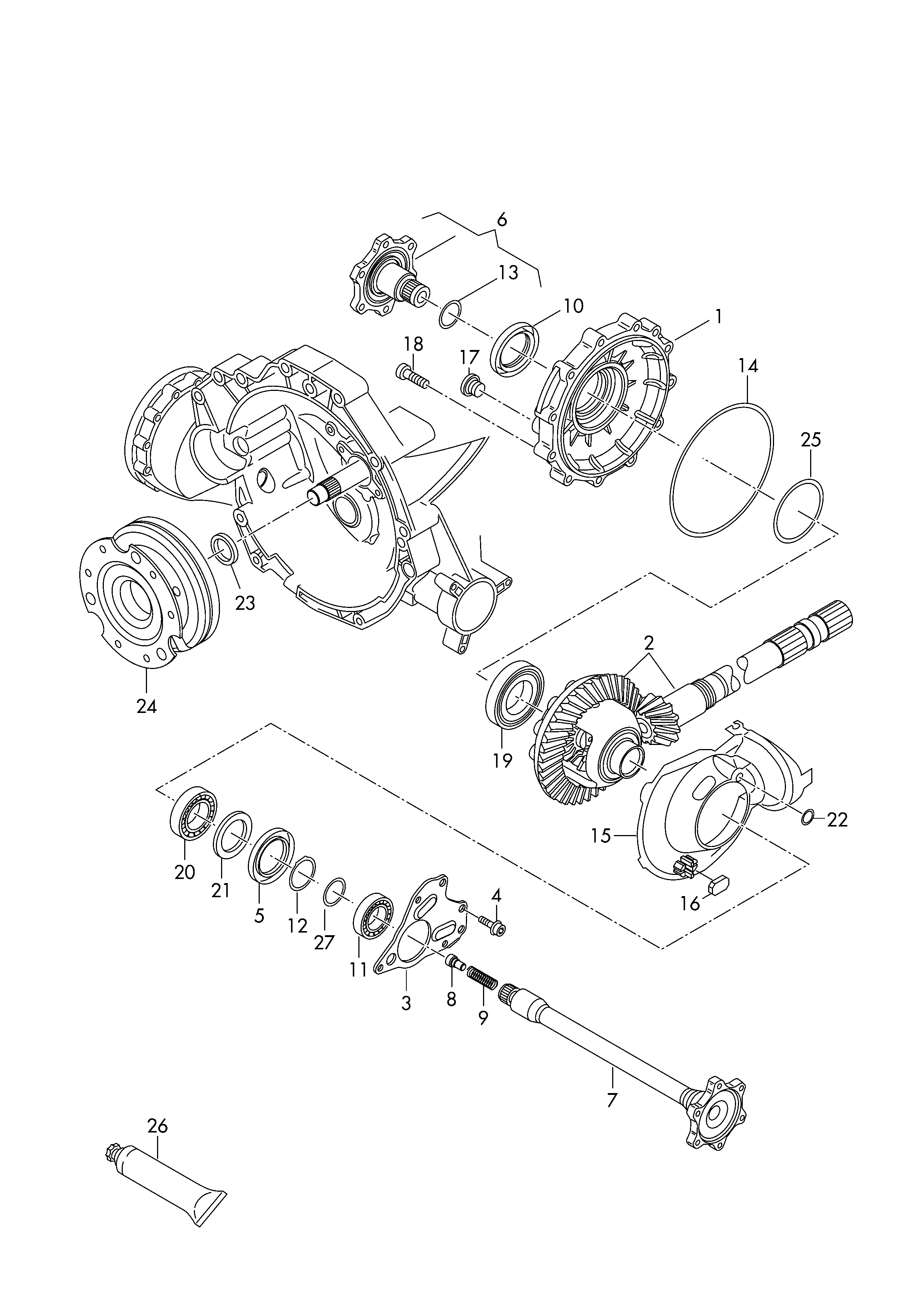 VAG 0B4409400D - Simering, diferential aaoparts.ro