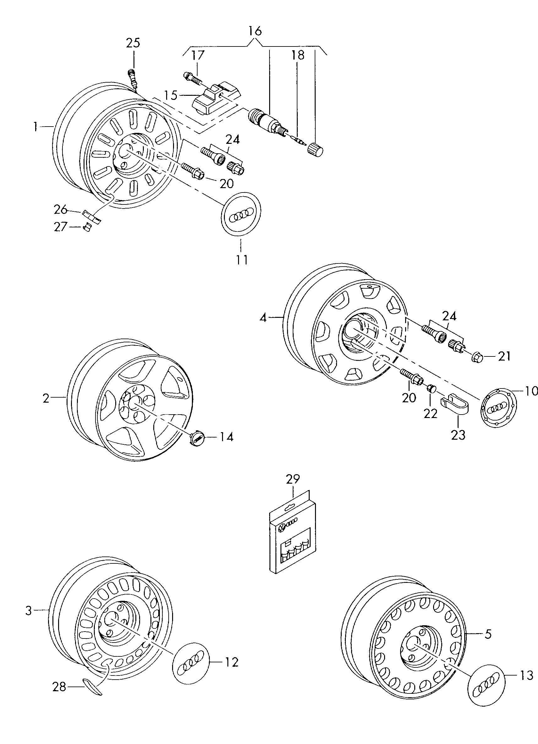 VAG 4D0 601 361 - Set reparatie, supapa (sist. contr. pres. pneu) aaoparts.ro