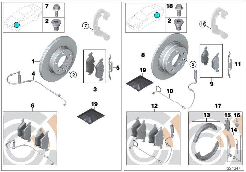 BMW 34112288870 - Set placute frana,frana disc aaoparts.ro