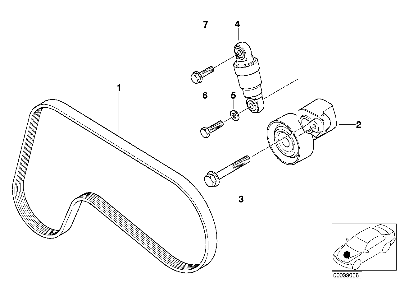 BMW 64 55 2 248 190 - Curea transmisie cu caneluri aaoparts.ro