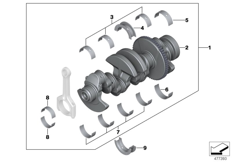 BMW 11 21 7 512 509 - Set rulemt arbore cotit aaoparts.ro