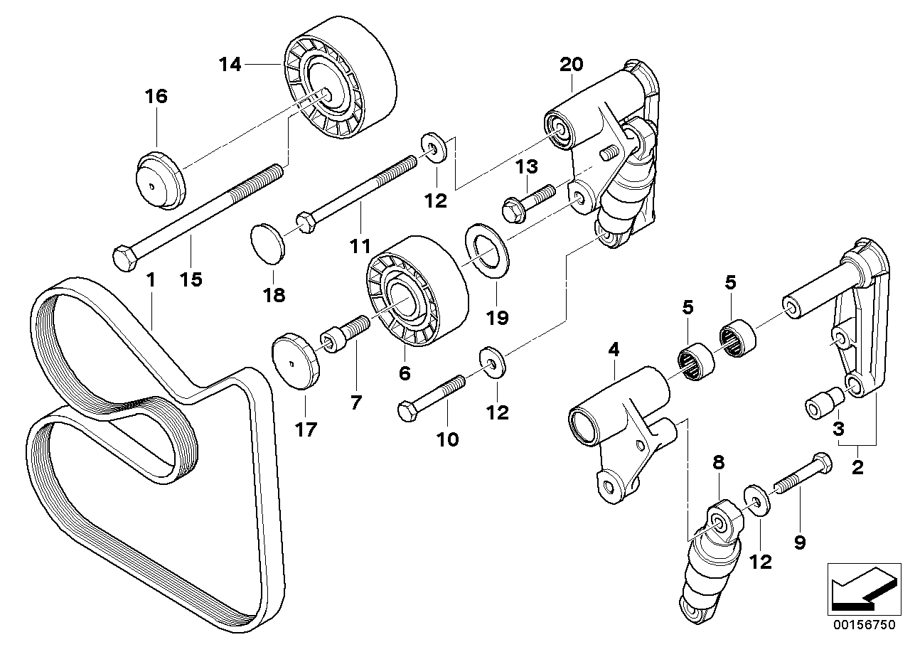 BMW 11 28 1 437 929 - Curea transmisie cu caneluri aaoparts.ro