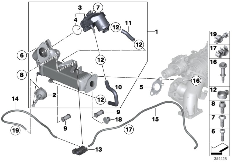 BMW 11 71 7 799 853 - Conducta tubulara, Supapa-AGR aaoparts.ro